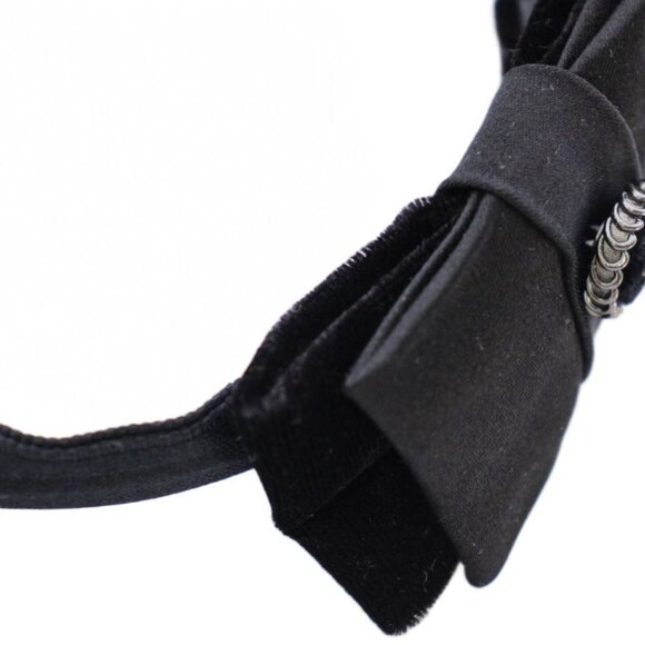 Chanel Headband Ribbon Velvet Black TK Shoulder Bag